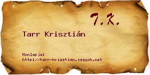 Tarr Krisztián névjegykártya